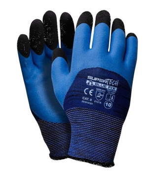 Rękawice ochronne BLUE FIX /10/ podgumowane niebieskie