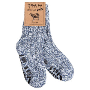 Kinder Barfuß-Socken aus Merino Wolle - Magical Socks Merino - BLAU