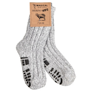 Kinder Barfuß-Socken aus Merino Wolle - Magical Socks Merino - GRAU