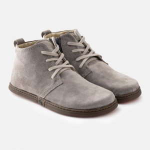 Męskie botki barefoot – SOHO - GRAY SUEDE  | zero drop | minimalistyczne | ze skóry | Szerokie w palcach | 