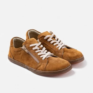 Damen Barfuß-Sneaker – ECHO COGNAC SUEDE | Schuhe mit breiter Zehenbox | 