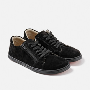 Damen Barfuß-Sneaker – ECHO BLACK SUEDE | Schuhe mit breiter Zehenbox | 