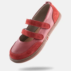 Damen Sport-Ballerinas mit Barfußgefühl – NINA – RED | Schuhe mit breiter Zehenbox | 