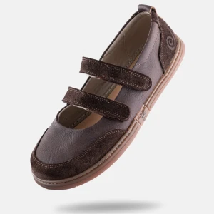 Damen Sport-Ballerinas mit Barfußgefühl – NINA – BROWN | Schuhe mit breiter Zehenbox | 