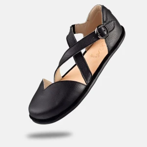Barfußsandalen für Damen - MONA - BLACK | Schuhe mit breiter Zehenbox | 