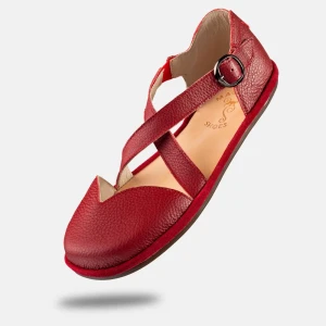 Barfußsandalen für Damen - MONA - RED | Schuhe mit breiter Zehenbox | 