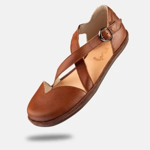 Barfußsandalen für Damen - MONA - CHESTNUT | Schuhe mit breiter Zehenbox | 