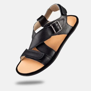 Barfußsandalen für Damen - ROMA - BLACK | Schuhe mit breiter Zehenbox | 