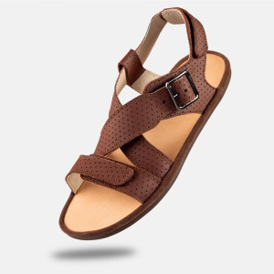 Barfußsandalen für Damen - ROMA - CHOCOLATE DOT | Schuhe mit breiter Zehenbox | 