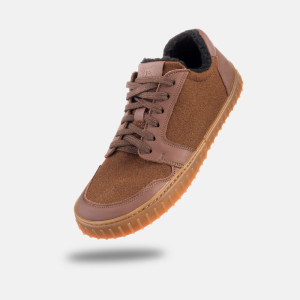 Damen-Woll-Barfuß-Sneaker für Winter - MERIX CHOCOLATE