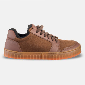 Męskie zimowe wełniane sneakersy barefoot - MERIX CHOCOLATE