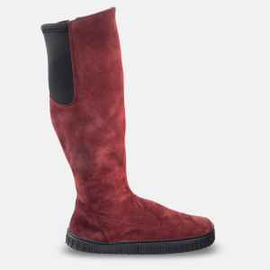 Damen Barfußstiefel für den Winter - DAKOTA BURGUNDY | knielang | Winterstiefel barfuß | hohe Sohle | breite Zehenbox | ohne Absatz | Zero-Drop