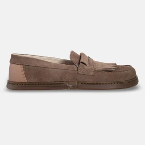 Męskie wsuwane mokasyny barefoot - Pienza Taupe Suede