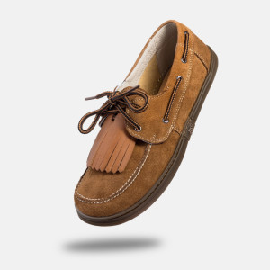 Damen Barfuß-Boat shoes - GALEON COGNAC
