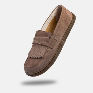 Damen Barfuß-mokassins - Pienza Taupe Suede