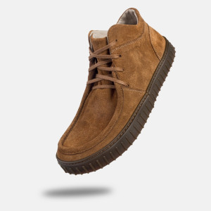 Barfußschuhe für Damen - MONET LIGHT - COGNAC SUEDE