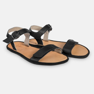 Skórzane damskie sandały barefoot - SUNNY BLACK