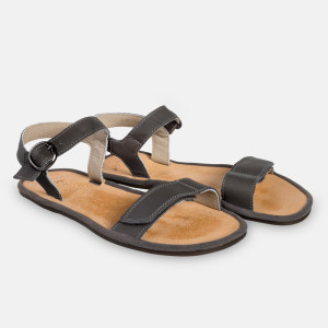 Skórzane damskie sandały barefoot - SUNNY GRAY
