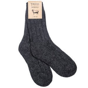 Barfuß-Socken aus dicke Merino Wolle - Magical Socks Merino - SCHWARZ