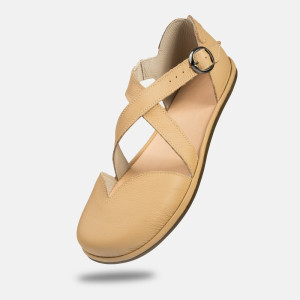 Barfußsandalen für Damen - MONA - BEIGE