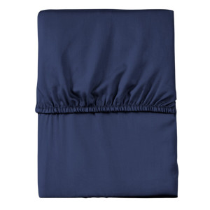 Prześcieradło z gumką 120x200 mikrofibra satynowa granatowe