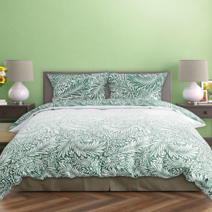 Pościel satynowa bawełna 160x200 Zieleń Harmonii MILAGRO VERDE 010
