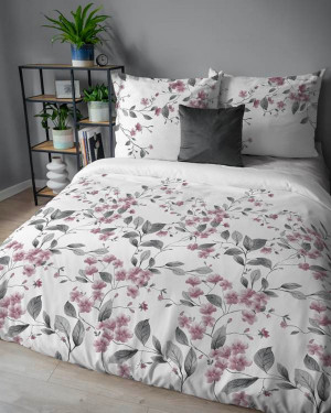 Pościel flanelowa 200x220 Pastelowe Gałązki 5626B