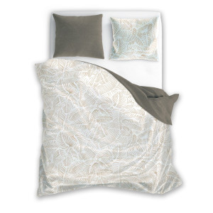Pościel satynowa bawełna 160x200 Taupe Nature MILAGRO VERDE 028