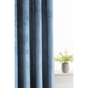 Zasłona 140x250 na taśmie żabki welurowa HAZE BLUE