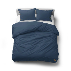 Pościel bawełniana 160x200 DENIM z ozdobnymi guzikami PURE ECO LINE