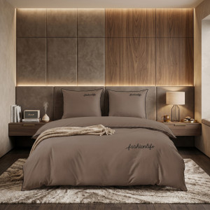 Pościel Bawełniana 160x200 Taupe Fashionlife 3410
