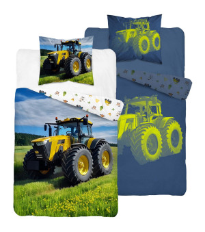 Pościel świecąca w ciemności 160x200 traktor 5849A