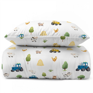 Pościel dla dziecka 140x200 FARMA I TRAKTORY 5859A