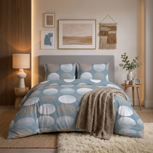 Pościel Bawełniana 160x200 Pastelowe Koła 5934B