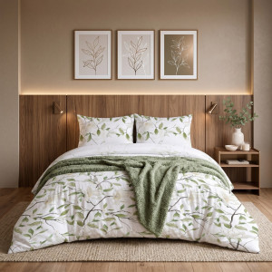 Pościel Bawełniana 160x200 Zielona Magnolia 5937B