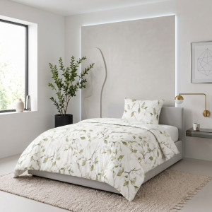 Pościel Bawełniana 140x200 Zielona Magnolia 5937B
