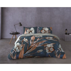 Pościel satynowa bawełna 200x220 w kwiaty PRESTIGE 2