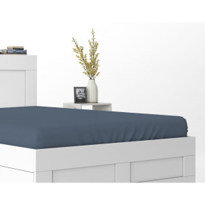 Prześcieradło z gumką 140x200 bawełna satynowa DENIM
