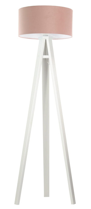 Lampa podłogowa biała Jasmine velvet różowa
