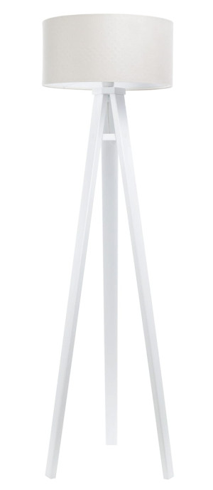 Lampa podłogowa biała Jasmine beż kropeczki