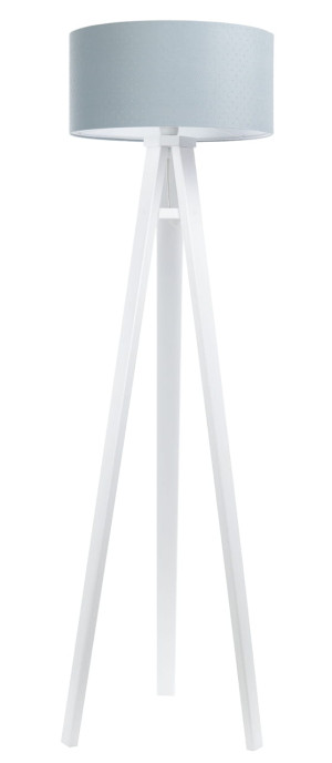 Lampa podłogowa biała Jasmine błękitna kropeczki