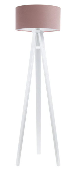 Lampa podłogowa biała Jasmine różowa kropeczki