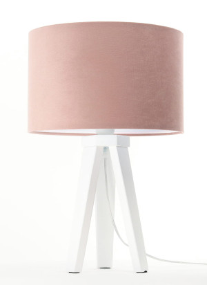 Lampka nocna biała Jasmine velvet różowa