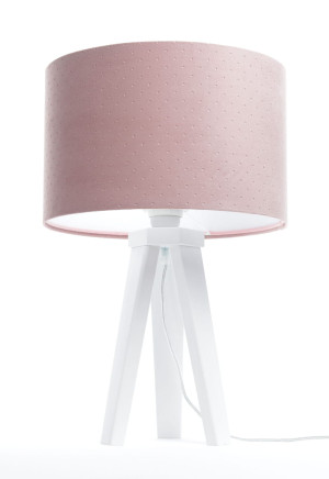 Lampka nocna biała Jasmine różowa kropeczki