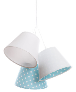 Wisząca lampa Coco kropeczki niebieska