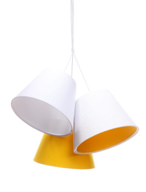 Wisząca lampa Coco potrójna żółta
