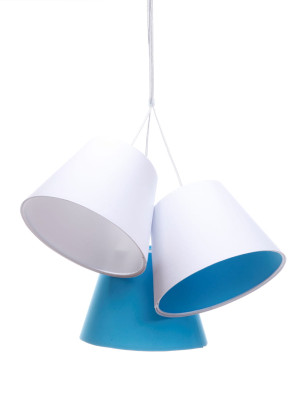 Wisząca lampa Coco potrójna niebieska