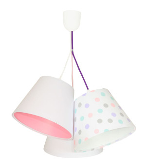 Wisząca lampa Coco groszki różowa