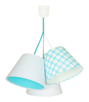 Wisząca lampa Coco grochy niebieska