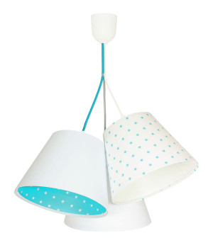 Wisząca lampa Coco groszki niebieska